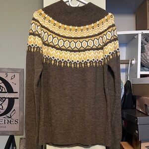Brown and Yellow Patterned Sweater